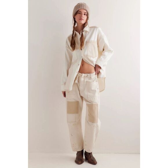 Free People We The Free Ivory Mountain Roads Shirt $225 - Picture 2 of 11